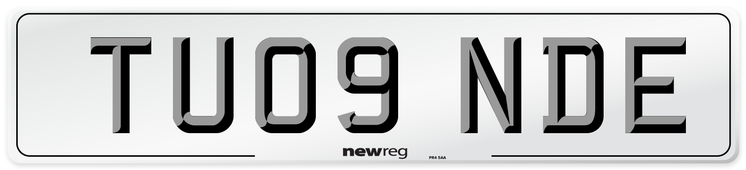 TU09 NDE Number Plate from New Reg